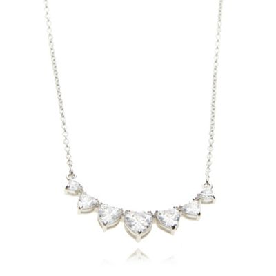 Sterling silver heart crystals necklace
